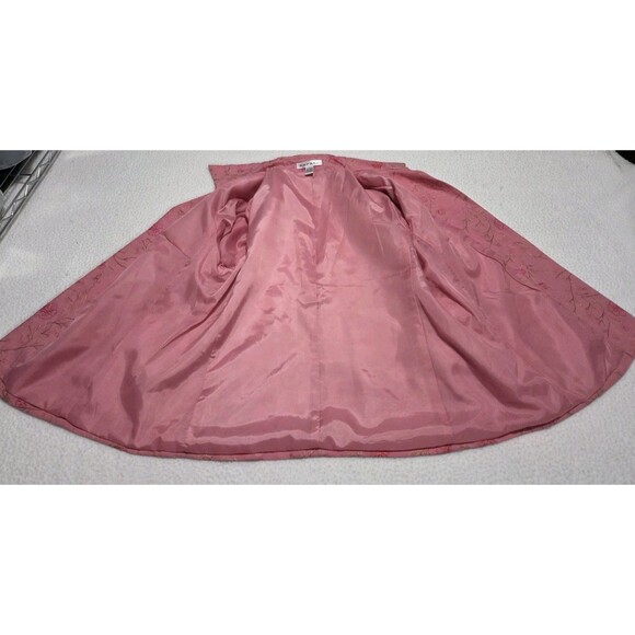 Rafael Embroideed Top Womens 14 Pink Linen Blend Bead Sequin Detail Button Front - Picture 5 of 8